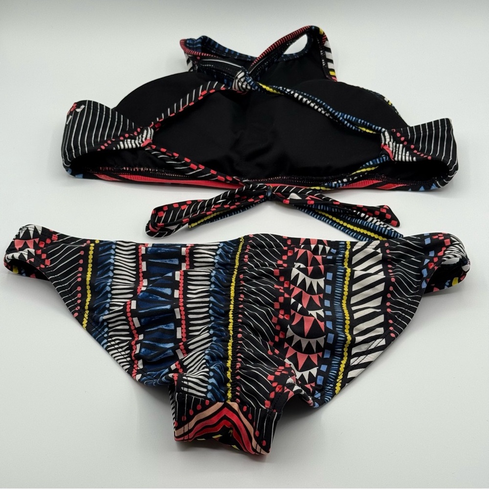 Bar III Black and Red Geometric Bikini Swimwear Size Small - Picture 2 of 13